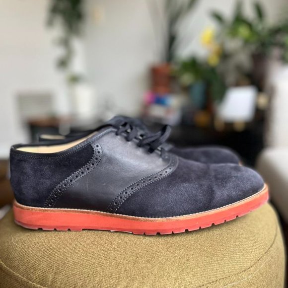 Louis Vuitton Suede Leather Trim Embellishment Brogues (BLUE/BLACK | US 9 1/2) - Picture 5 of 7